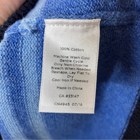 Talbots blue striped cotton knit sweater XL - Picture 5 of 5